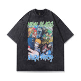 Men's T Shirt Gothic Skull Print Short-Sleeved T-shirt Men's and Women's Oversize