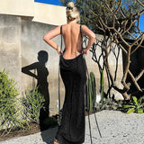 Women Dresses Summer Sexy Backless Self-Tie Dress