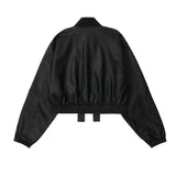Women Jacket PU Leather Coat Stand Collar Motorcycle Clothing Coat for Women Fall Jacket