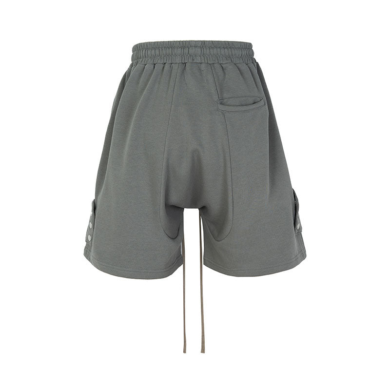 Men Shorts Terry Clip Pocket Zipper Tooling Casual Loose Breasted Men's Pants