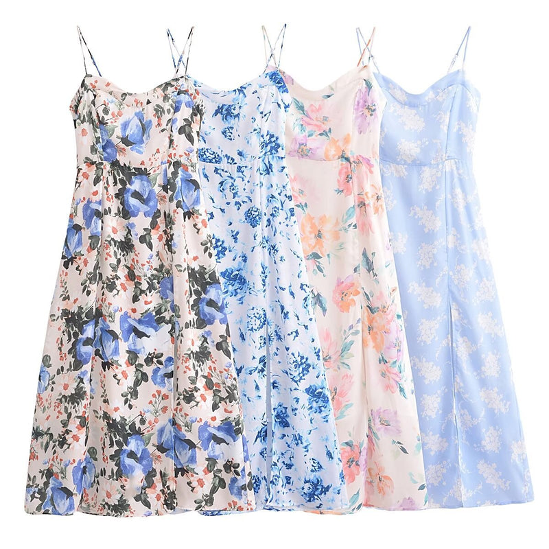 Women Dresses Summer Split Sling Dress (Xds0414)