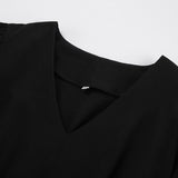Women Dress Dress Women's Autumn Simplicity Loose Puff Sleeves A- line Skirt