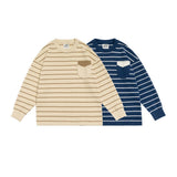 Unisex Sweater Fall Vintage Stripe Pocket Sweater