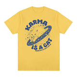 Karma Is A Cat Lover Kawaii Funny Meme T Shirt for Men Women