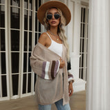 Women Knitted Sweater Autumn Knitted Loose Multicolor Hollow Mesh Breathable Sweater Coat