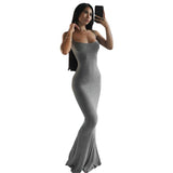 Women Dresses Casual Sleeveless Slim Fit Camisole Dress (Bla0420)