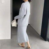 Women Knitted Two-Piece Set Autumn and Winter Suit Skirt Z822