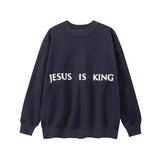 Jesus Is King Detroit Shirt Casual Loose round Neck Sweatshirt