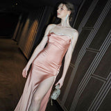 Women Dresses Spring and Summer Sexy Split Backless Sling Dress
