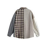 Unisex Jacket Autumn Striped Plaid Loose Shirt