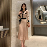 Women Maxi Dress Autumn and Winter round Neck Sweaters Dress