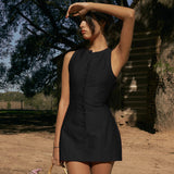 Women Dresses Spring Slim Sleeveless Short Skirt Vest Dress (Csm202403)