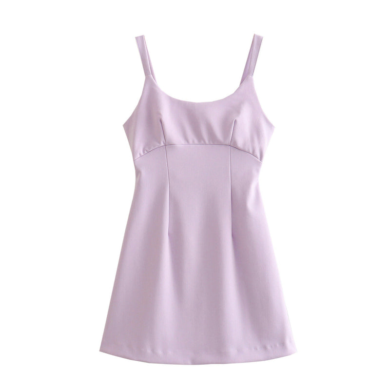 Women Dresses Summer Mini Dress Backless Sexy Slip Dress (Xds0414)