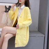 Women Knitwear Autumn and Winter Sweater Coat Loose Knitted Cardigan