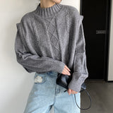 Women Winter Knitted Sweater Autumn and Winter Knitting Top Loose Casual Sweater Coat 8t8265