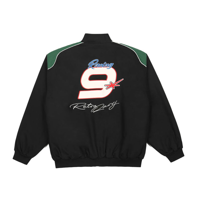 Men Jacket Coat Letter Jacket Men Loose Color Blocking Baseball Uniform Coat