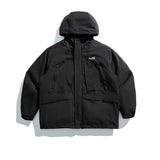 Unisex Winter Cotton Coat Three-Dimensional Pocket Hooded down Jacket