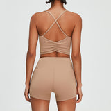 Women Yoga Set Sports Suit Yoga Shorts Two-Piece Set