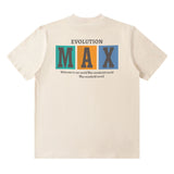 Men T Shirt Vintage Letter Print Short-Sleeve T-shirt