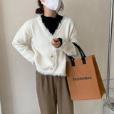 Women Knitwear Autumn and Winter V-neck Tassel Sweaters Cardigan