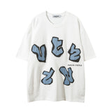 Men T Shirt Spring/Summer Letters Contrast Color Affixed Cloth Embroidered Short Sleeve T-shirt