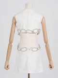 Women Dresses Sexy round Neck Sleeveless Hollow Dress (Qymy0409)