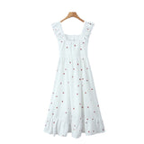 Women Dresses Spring/Summer Cardigan Strawberry Sling Dress (Xds0414)