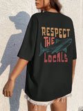 Respect The Locals Shark Tshirts Women Street Hip Hop Clothes