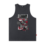 Men Vest Letter Print Vest Hip Hop Oversize Sleeveless T-shirt