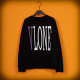 Vlone Sweatshirts Autumn and Winter Letter Big V Crew Neck Pullover Male