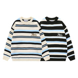 Unisex Sweater Autumn Striped Embroidered Sweater