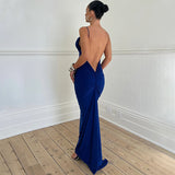 Women Dresses Fall Sexy Backless Spaghetti Straps Dress
