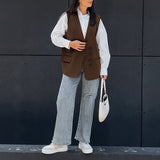 Women Trench Coat Casual Vest Coat