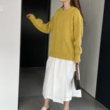 Women Winter Knitted Sweater Loose Sweater Autumn and Winter Loose-Fitting Long Sleeve Sweater 6t3602