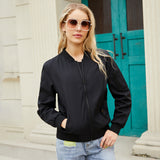 Women's Trench Coat Spring and Autumn Thin Flight Jacket Women's Casual Long Sleeve Coat Women's Loose Lapel Baseball Uniform