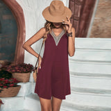 Women Dress Summer V-neck Casual Sleeveless Knitted Dress