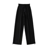 Women Sweatpants Button Casual Pants Summer Loose Wide Leg Track Pants