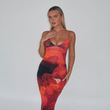 Women Dresses Summer Slim Fit Long Dress Sexy V-neck Strap Dress