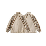 Unisex Jacket Autumn Retro Patchwork Jacket Men's and Women's Stand Collar Coat