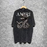 Amiri T-shirt Washed and Worn Retro Short Sleeve T-shirt