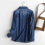 Women Jacket Denim Shirt Autumn Vintage Coat Top