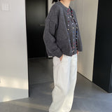 Women Cardigan Sweater Spring Cardigan Long Sleeve Loose Button Sweater Vest A680