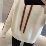 Women Knitwear Autumn and Winter Hooded Pullover Sweater Loose Casual Sweater