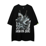 Men T Shirt Vintage Printed Oversize Short Sleeve T-shirt