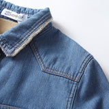 Women Jacket Autumn and Winter Loose Vintage Fleece-Lined Denim Shirt