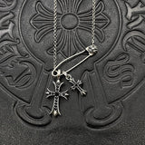 Chrome Hearts Necklace Vintage Double Cross Pin Male and Female Collarbone Chain