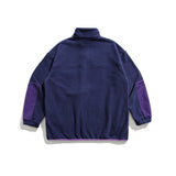 Unisex Winter Cotton Coat Three-Dimensional Pocket Decoration Stand Collar Sweater Retro Half-Open Collar
