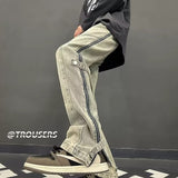Men Jeans Slim Fit Micro-Pull Cargo Jeans Spring and Autumn Straight-Leg Pants