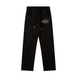 Women Sweatpants Embroidered Sports Pants Men's and Women's High Waist Drawstring Loose Straight Trousers Sweatpants