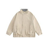 Unisex Jacket Vintage Baggy Coat Men's and Women's Stand Collar Jacket